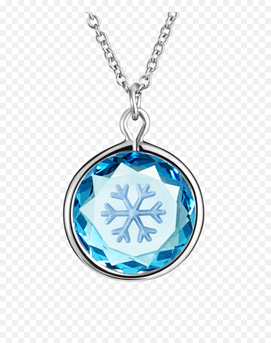 Snow Flake In Swarovski Crystal With Silver Enamel - Necklace Png,Silver Snowflake Png