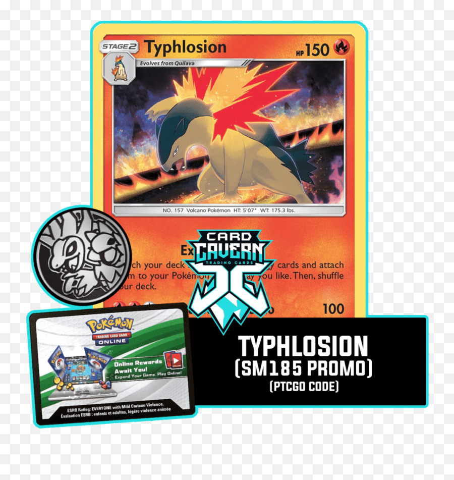 Typhlosion Sm185 Ptcgo Code - Dragon Png,Typhlosion Png