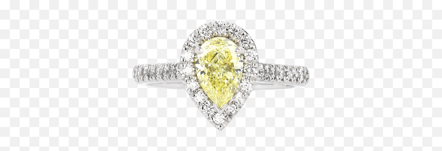 Pear Cut Yellow Diamond Halo Ring Martin Rogers Jewellery - Ring Png,Yellow Diamond Png
