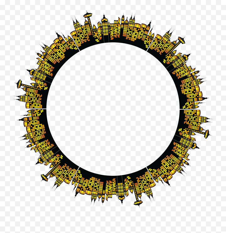 Golden Round Frame Border Circle Frames - Round Golden Frame Clip Art Png,Golden Frame Png