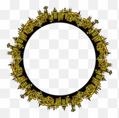 Golden Round Frame Border Circle Frames - Clip Art png