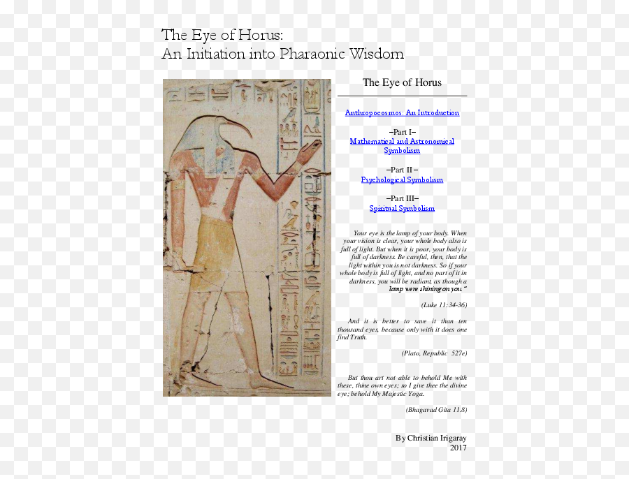 Pdf The Eye Of Horus An Initiation Into Pharaonic Wisdom - Document Png,Eye Of Horus Icon