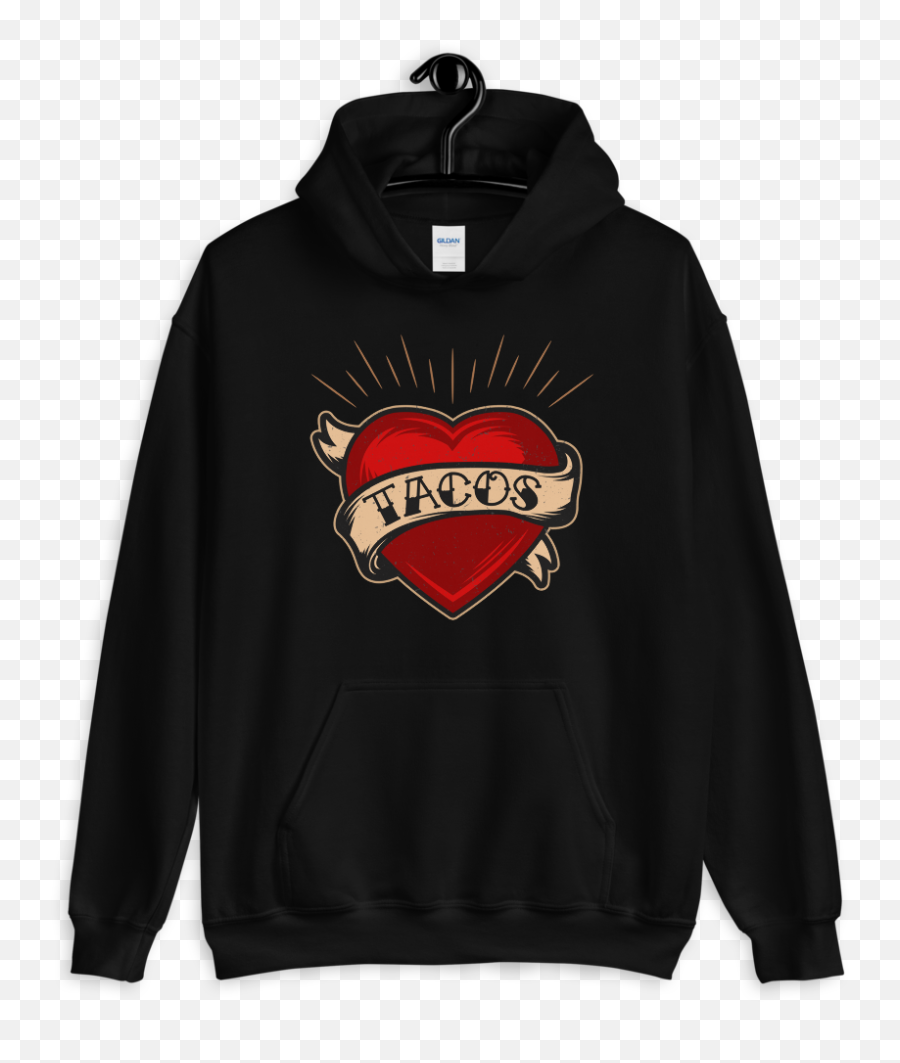 Tacos Heart Tattoo Pullover Hoodie - Black And White Clothes Aesthetic Png,Heart Tattoo Png
