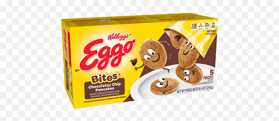 Kelloggu0027s Eggo Bites Pancakes - Chocolatey Chip Kelloggu0027s Png,Pancakes Transparent