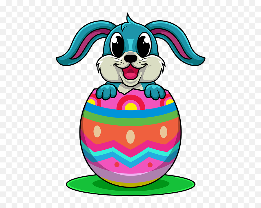 Happy Easter Bunny Sitting In A Colorful Egg T - Shirt For Easter Bunny Sitting On Egg Images Clipart Png,Easter Buddy Icon