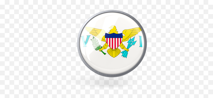 Metal Framed Round Icon Illustration Of Flag Virgin - Virgin Islands Png,States Icon