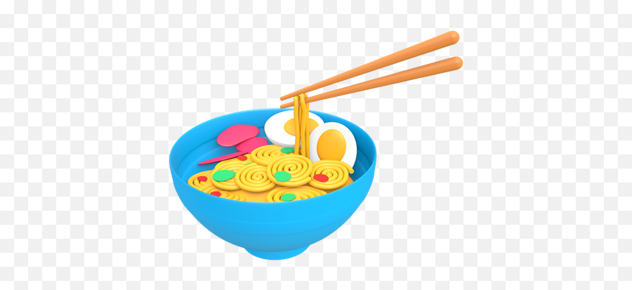 Premium A Bowl Of Ramen Noodles 3d Illustration Download In - Saibashi Png,Noodle Icon Vector