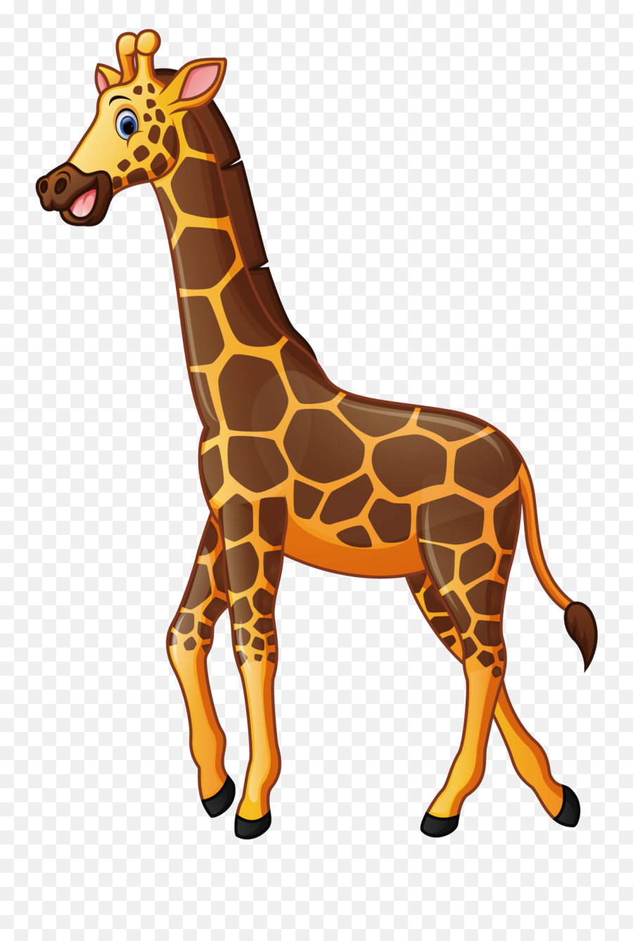 Giraffe Cartoon Illustration - Transparent Background Giraffe Clipart Png,Giraffe Transparent Background