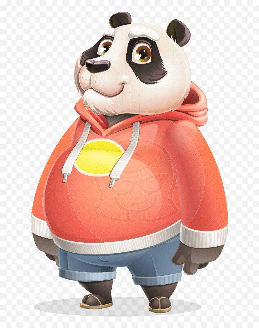 Cool Panda Cartoon Vector Character Graphicmama - Cool Panda Art Vector Png,Panda Cartoon Png