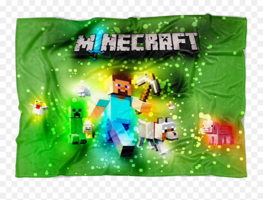 Minecraft Fleece Blanket Steve Brightum Green - Poster Png,Minecraft Steve Transparent
