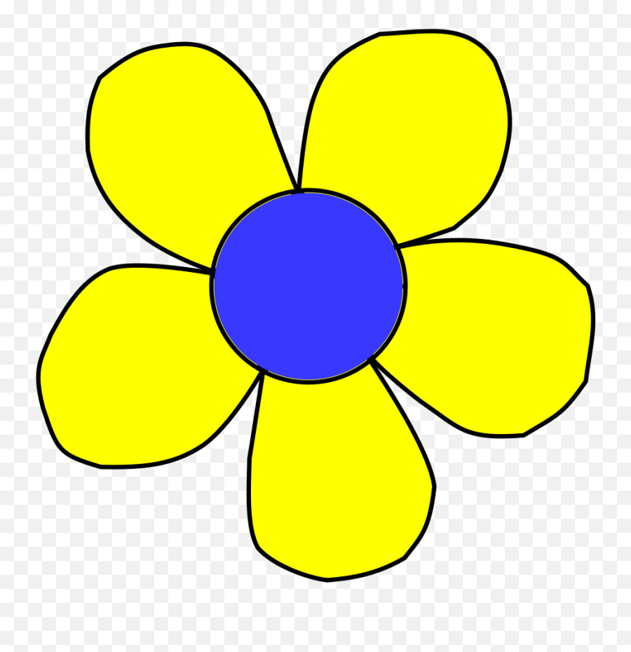 Blue And Yellow Flower Png Svg Clip Art For Web - Download Flowers Clip Art Yellow,Yellow Flower Png