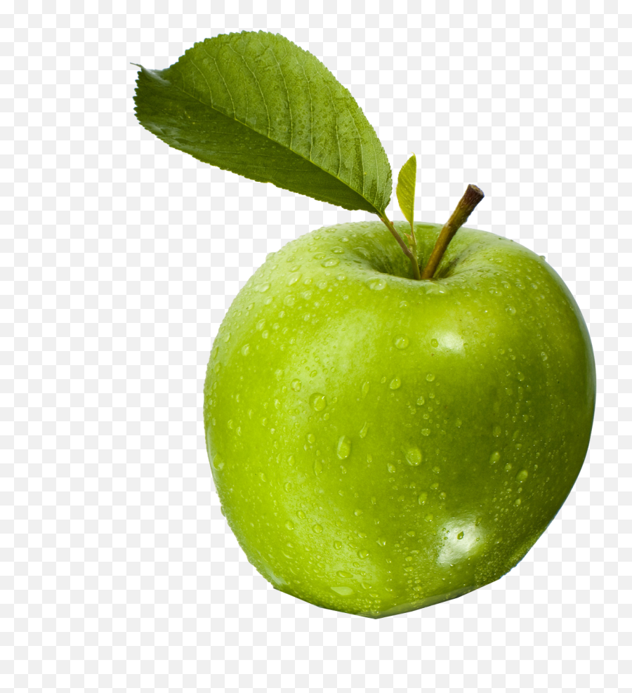 Green Apple Png Image - Green Apple With Leaves,Apple Png