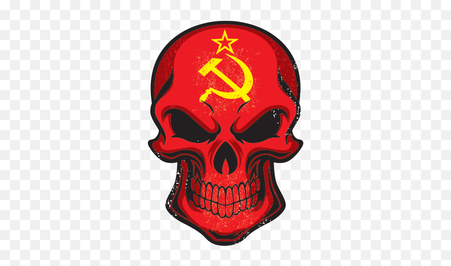 Printed Vinyl Soviet Union Flag Red Skull Stickers Factory - Uni Soviet Flag Png,Red Skull Png