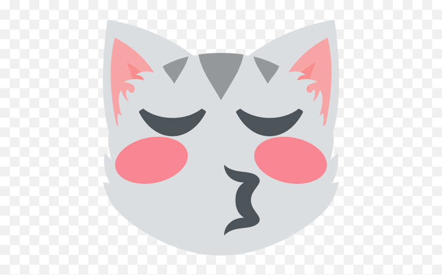 Kissing Cat Face With Closed Eyes Emoji Emoticon Vector Icon - Beso Gato Png,Kissing Emoji Png