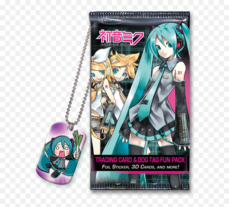 Hatsune Miku Trading Card U0026 Dog Tag Fun Packs - Display Box Hatsune Miku Dog Tag Png,Hatsune Miku Transparent