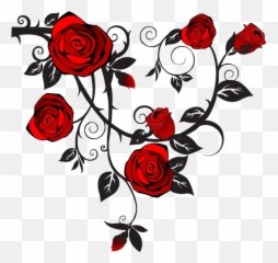 Rose Vine - Border Red Flower Background png