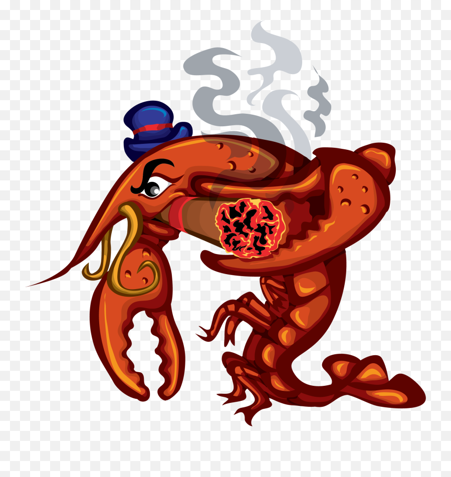 Download Crawfish Smoking Cigar Clip Art - Crawfish Smoking Crawfish Smoking Cigar Png,Crawfish Png