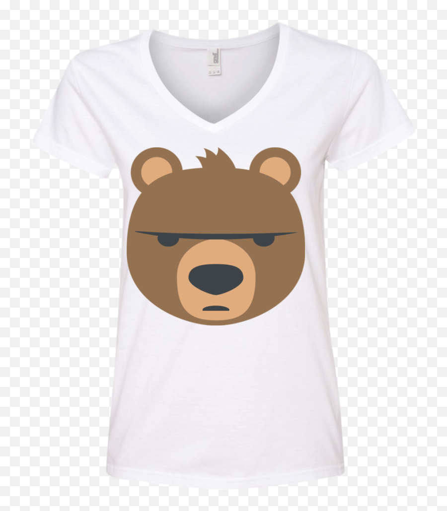Download Big Bear Emoji Ladiesu0027 V Neck T Shirt - Emoji Short Sleeve Png,School Emoji Png