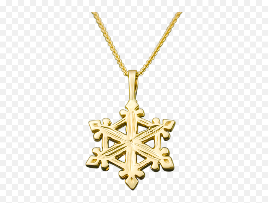 Snowflake Pendant 14k Gold - Solid Png,Gold Snowflakes Png