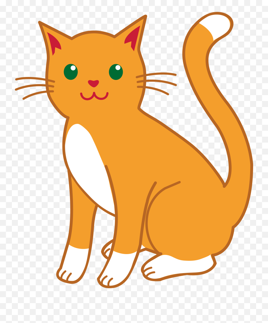 Cat Clipart Transparent - Orange Cat Clip Art Png,Cat Clipart Transparent