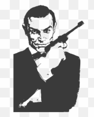 Download James Bond Silhouette Png - Black And James James Bond Shirt,Lady Silhouette Png