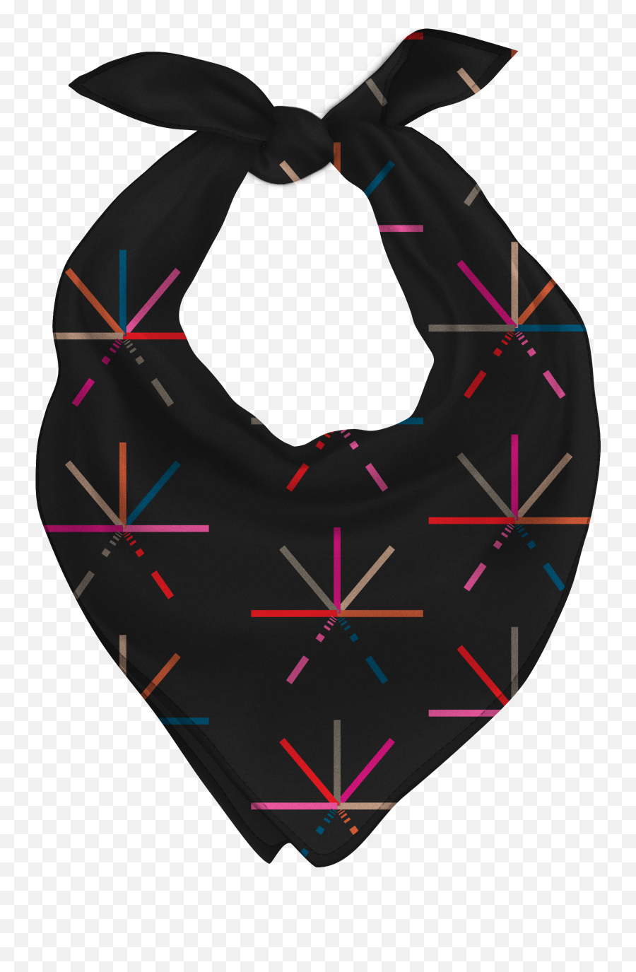 7 Color Asterisk Bandana Black - Stylish Png,Black Bandana Png