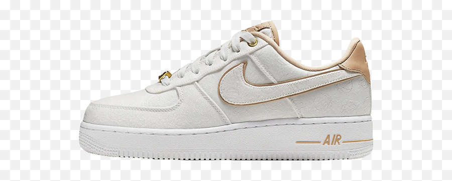 Nike Air Force 1 07 Lux White Gold 898889 - 102 Gold Air Force 1 Png,Nike Logo White