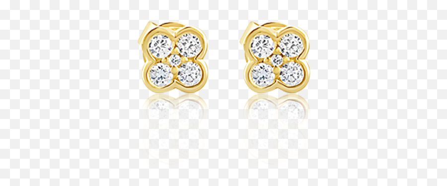 Clover Design Diamond Earrings U2013 Craiger Drake Designs - Earrings Png,Diamond Earring Png