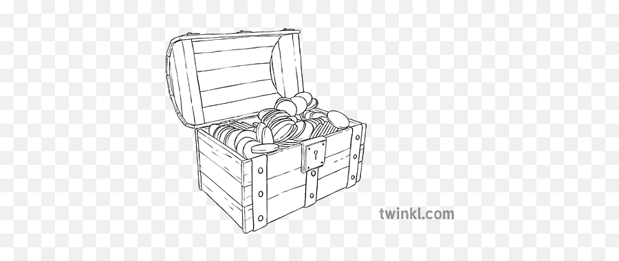 Treasure Chest Black And White 2 Illustration - Twinkl Language Png,Treasure Chest Icon Black And White