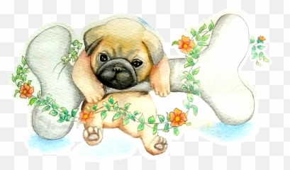 Pug Watercolor Cute - Free Image On Pixabay Pug Watercolor Png,Pug Transparent Background