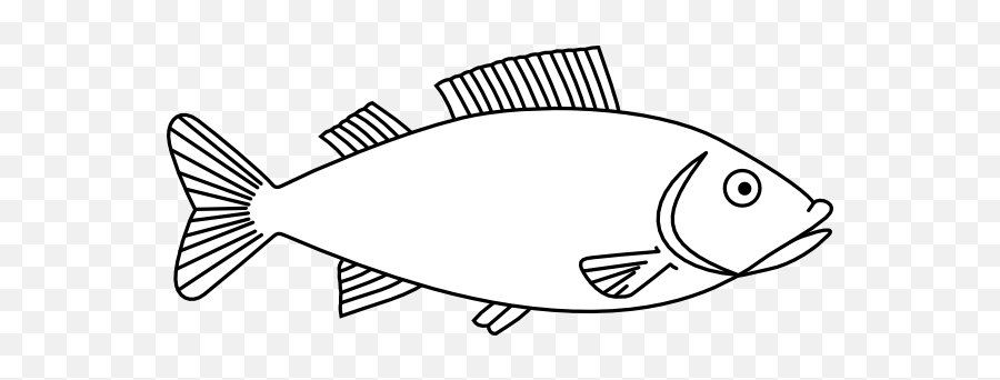 Fish Clipart Black And White Image Png - Clipartix Outline Fish Clipart,Art Png