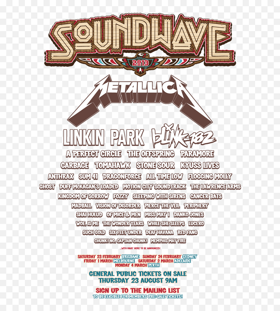 Soundwave Music Festival - Metallica Png,Soundwave Png