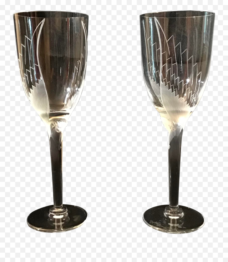 1960s Lalique Cherub Face Angel Champagne Flute Wine Glasses - A Pair Wine Glass Png,Champagne Flute Png