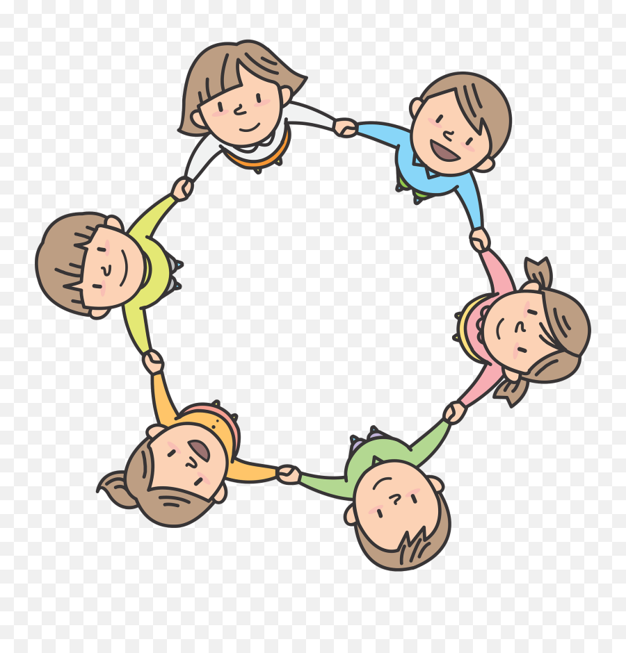 Play Drawing - Children In Circle Clipart Png,Drawn Circle Png