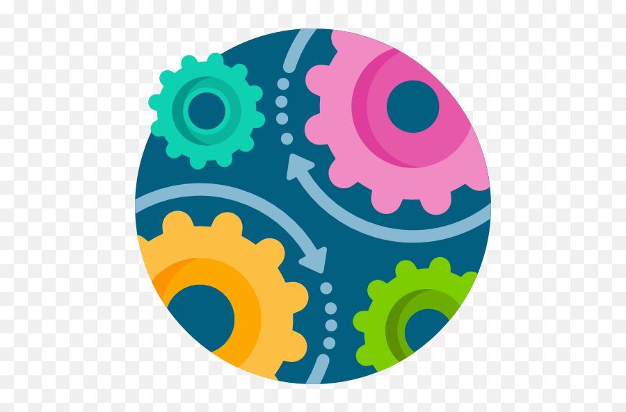 Gears - Free Arrows Icons Process Flat Icon Png,Gear Transparent Background