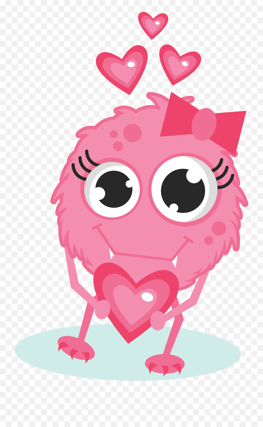 Png Girl Monster In Love - Cute Monster Valentines Day Clipart,Monster Png