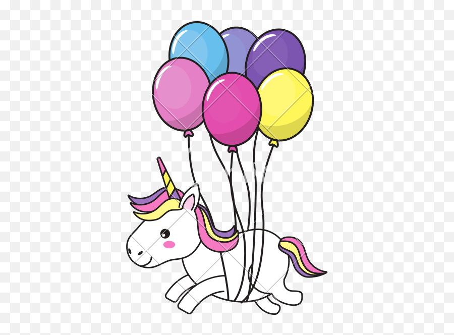 Ballon Drawing Balloon Decoration - Unicorn With Balloons Unicorn Birthday Clipart Transparent Png,Balloon Clipart Png