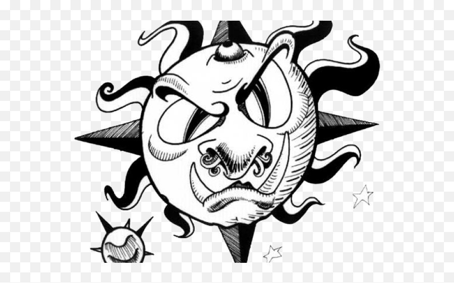 Nautical Star Tattoos Clipart Black And White - Png Download Tattoo,Lil Peep Tattoos Png