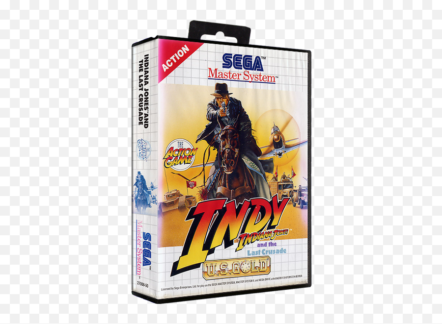 Download Indiana Jones And The Last Crusade - Indiana Jones Indiana Jones Sega Master System Cover Png,Sega Master System Logo