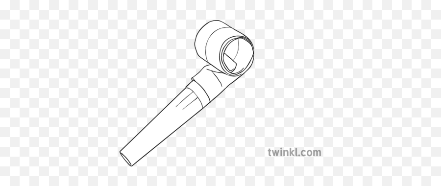 Party Blower Black And White - Rainbow Serpent To Colour Png,Party Blower Png