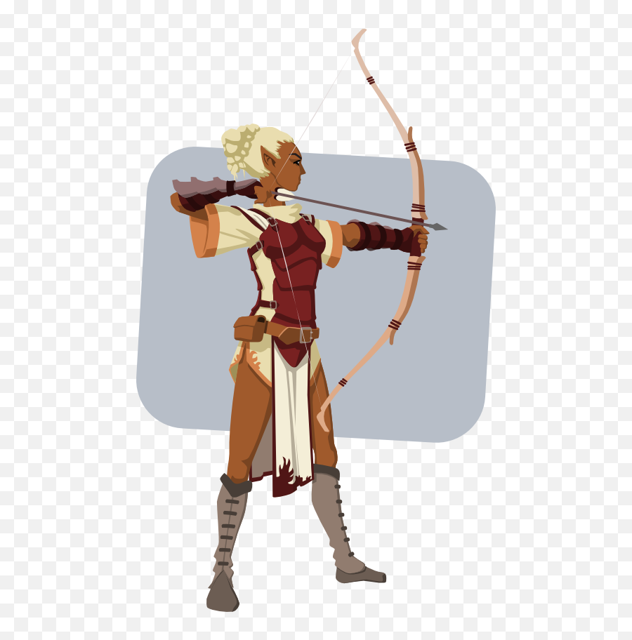 Elven Archer Clipart I2clipart - Royalty Free Public Dark Skin Elf Archer Png,Archery Png