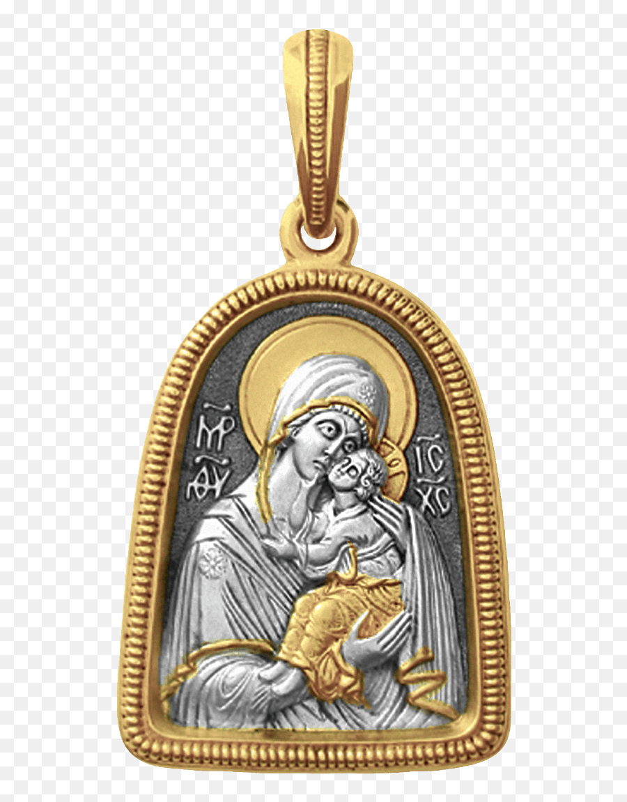 Russian Orthodox Icon Silver Medal Pendant Our Lady - Locket Sky Tower Png,The Russian Icon