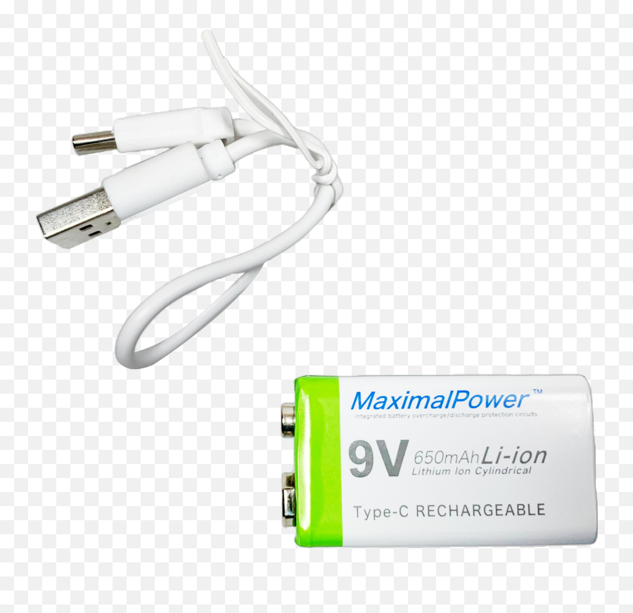 9v Rechargeable Li Ion Battery 650mah With Usb Typec Portable Png Type - c Charger Icon