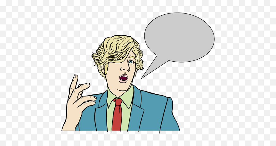 Blond Man With Speech Bubble Public Domain Vectors - Speech Bubbles Comic People Talking Png,Head And Speech Bubble Icon