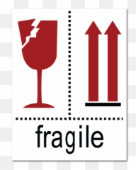 Fragile Broken Glass And Arrow Stickers Png