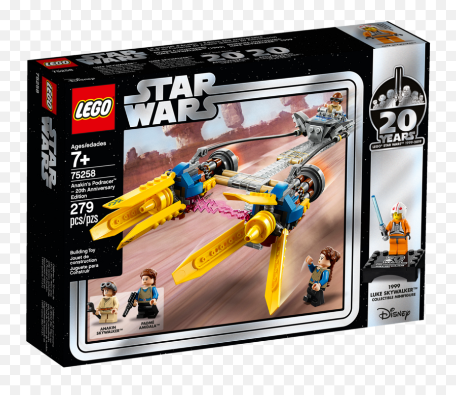 75258 Anakinu0027s Podracer - 20th Anniversary Edition Lego Star Wars Podracer 20th Anniversary Edition Png,Luke Skywalker Png