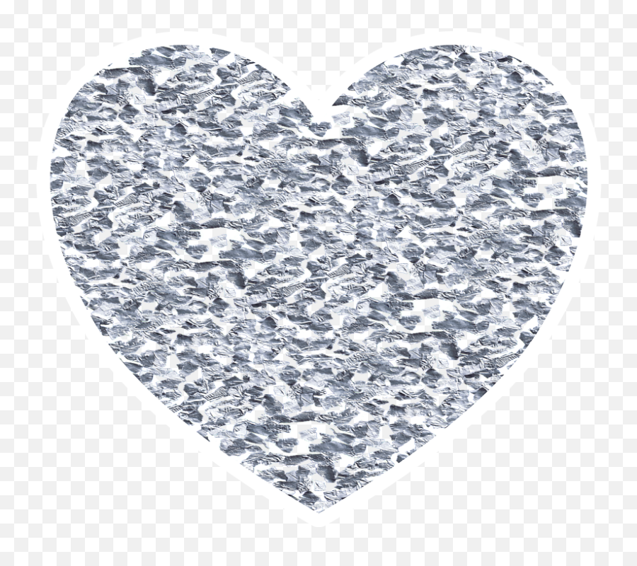 Heart Glitter Valentine - Silver Glitter Heart Png Transparent,Silver Glitter Png