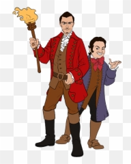 Download Belle Beast Dancing Lumiere Cogsworth - Beauty And The Beast 2017 Gaston And Lefou Png,Gaston Png