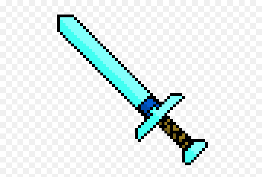 Minecraft Diamond Sword - Easy And Cute Pixel Art Full Star Trek Pixel Art Png,Minecraft Diamond Sword Png