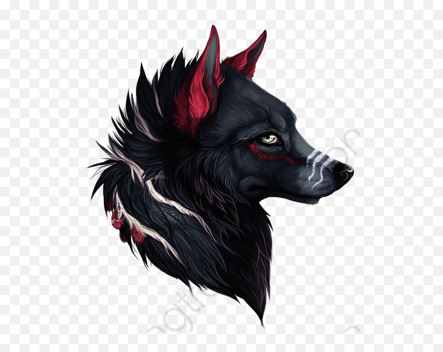 Download Free Png Black Wolf Avatar - Black And Red Wolf,Black Wolf Png